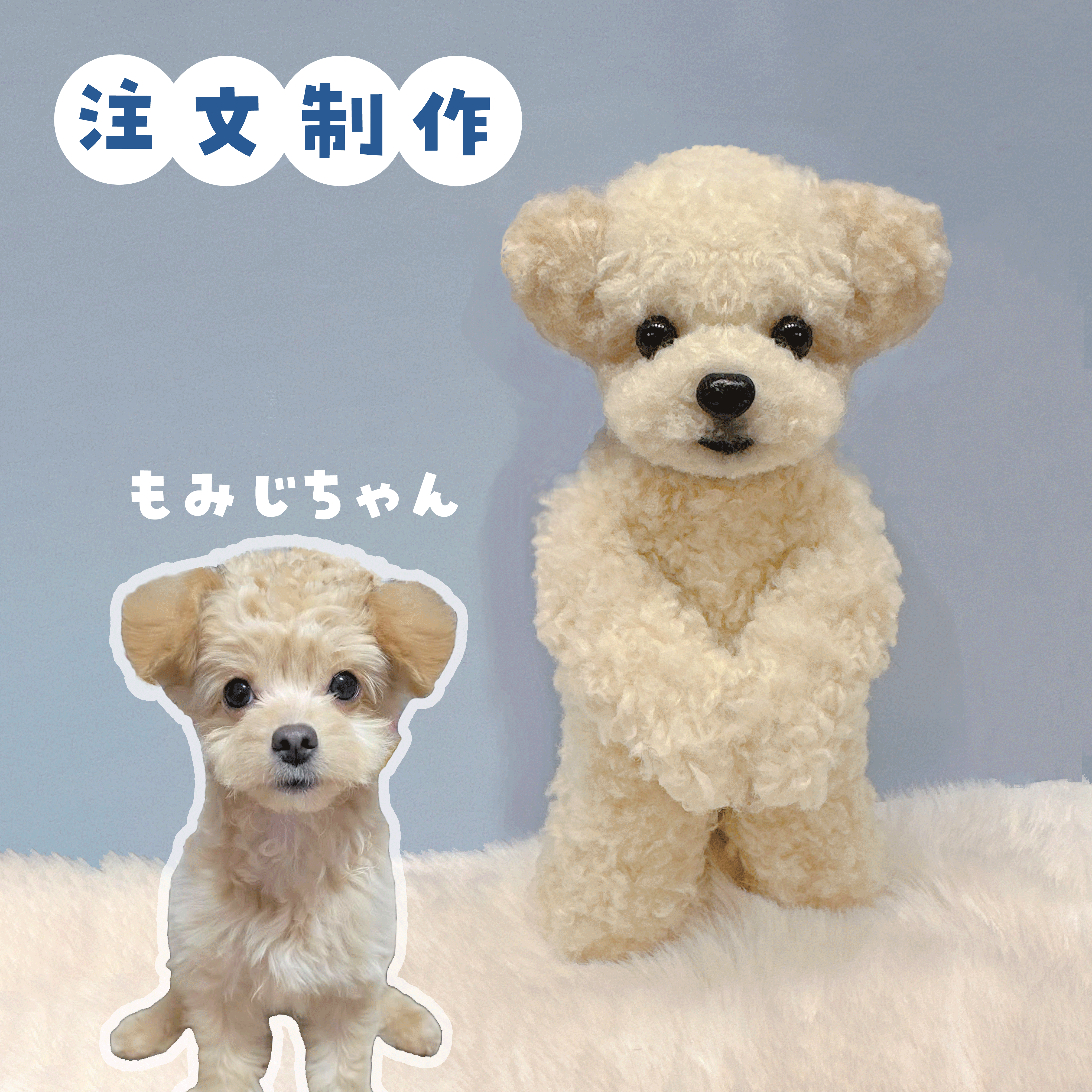 Custom-made Pawtner Mini Plushie: Toy Poodle & Bichon Frise